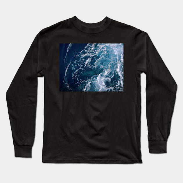 Ocean Blue Waves Long Sleeve T-Shirt by BraaiNinja